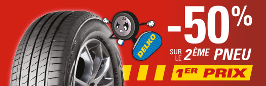 -50% sur le 2ème pneu 1er prix